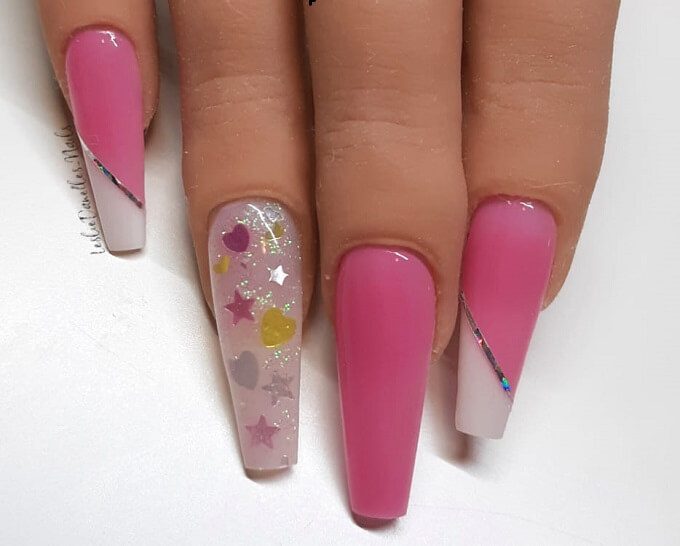nail design featuring sequin nail art decorations
